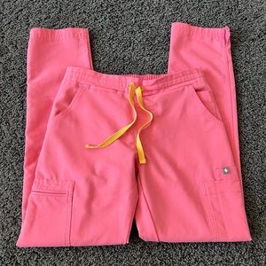 FIGS YOLA SCRUB PANTS NEON PINK